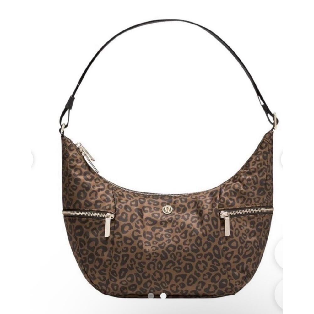Lululemon Brown Black Leopard Print Slouchy Sling Bag 6L NWT